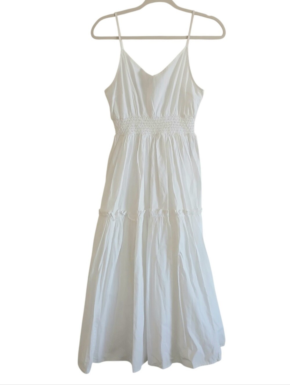 ASOS Selected Femme 100% Organic Cotton Midi Sundress Women's 6 White Poplin